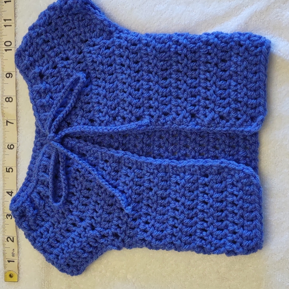 Crochet 0-3 mo. Hand Made, USA, Sweater, acrylic